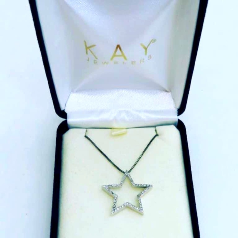 Diamond & sterling star pendant w. sterling chain from Kay’s Jewelry in orig box